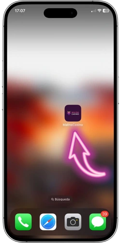 Malina Casino app android - icono de la aplicación instalado en la pantalla de inicio