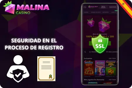 Seguridad en el proceso de registro Malina Casino